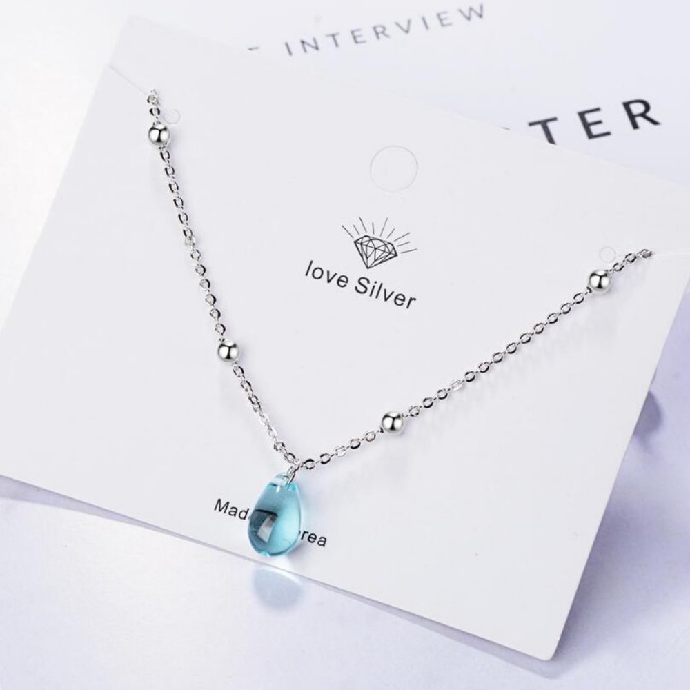 NEW 925 Sterling Silver Crystal Waterdrop Bracelet - Picture 2 of 6